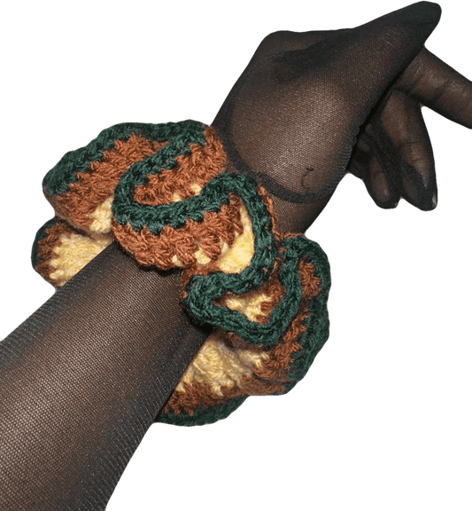 Ombre Brown and green Scrunchy